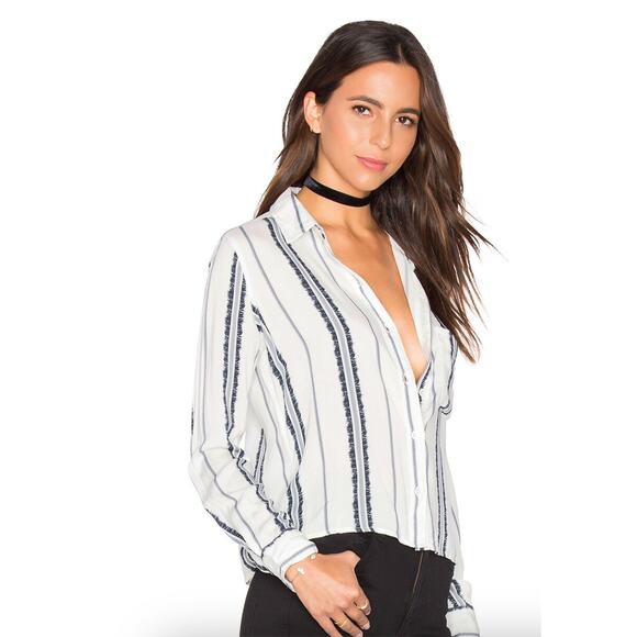 Rails Dana Button Down Medium  Feather Stripe Large - Picture 1 of 11